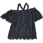 Chelsea 28 Black Lace Whimsy Off-the-Shoulder Top S Photo 2