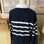 Faherty Rugby Jersey Dress in Cape May Stripe Navy Size Medium Photo 4