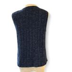 Vintage Northcrest Embroidered Grannycore Zip up Sweater Vest Small Blue Photo 2