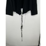 Fisherman Out Of Ireland Wrap Tie Wool Sweater Open Front Eyelet Womens Large Black Photo 4