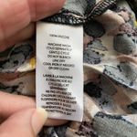 Beach Lunch Lounge Size S Abstract Print Button Front Blouse Smocked Black Photo 3