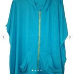Twiggy XL boxy dolman sleeve zip jacket great fabric attached hood Photo 1