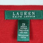 Ralph Lauren Lauren Henley Top Women's 2X Red Long Sleeve Blouse Classic Casual Photo 3