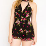 Angel Biba Angel Nina black floral overlay romper with matching collar Photo 0