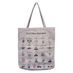 The Office Alphabet Print Tote Bag Tan Photo 2