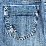 a.n.a  Distressed Mini Denim Skirt with Embroidered Details and Frayed Hem Size 8 Photo 6