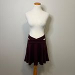 Victoria's Secret Burgundy Cutout Skirt High Waist Cutout Mini Flared A-Line XS Photo 1
