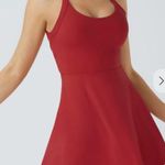 Halara Dress Womens Medium Red Backless Twisted Halter Neck Fit and Flare Mini Photo 0