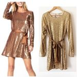 Ramy Brook  gold sequin mini dress with detachable waist tie NWT Photo 1
