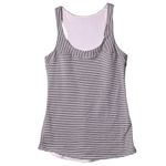 Lululemon Racerback Tank Top Womens Small Gray White Striped Athletic Yoga Gym Photo 1