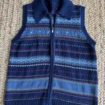 Cottagecore grandma granola blue vintage sweater vest with zipper Size M Photo 0