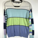 Zaket and Plover Sweater Womens Small Blue Green Patchwork‎ Art to Wear Pullover Photo 0