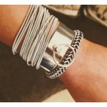 Boutique NEW Trendy Silver Guitar‎ String Bracelets Stackable Boho Statement Pieces, OS Photo 0