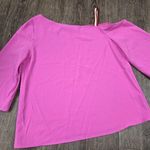 Trina Turk  Superior Top PINK One Shoulder 3/4 Sleeve Blouse Shirt Large Photo 1