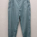 Anthropologie  Ettitwa Nias Cotton Linen Blend Teal Ankle Pants 6 Photo 0