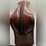 A Rare Vintage Isabella Fiore Beaded Birds Print Leather Wristlet Handbag Brown Photo 2