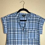 Velvet Heart Plaid Midi Dress Size S Cap Sleeve V-Neck Casual Lagenlook Pockets Photo 2