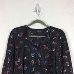 Hatch Maternity Tunic Dress One Size Black Floral Oversized Long Sleeve Mini Photo 3