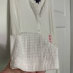 Gloria Vanderbilt  Textured White Henley XXL NEW Photo 4