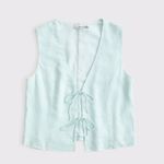 Abercrombie & Fitch  Tie front linen blend vest size large  Photo 0