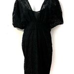 ZARA Black Floral Lace Kimono Style Mini Dress Medium Photo 0