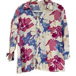 JM Collection  100% Linen Women’s Floral Button Down Size 16 Photo 0