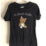 Goodie Two Sleeves Womens Teddy Bear T-SHIRT I'm Dead Inside Black SIZE XL Photo 1