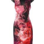 Fuzzi Pink & Fuchsia Abstract Floral Knee Length Dress Size M Photo 0