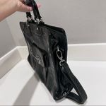 None Lawyer’s bag top handle Leather croc embossing patent leather briefcase Retro Photo 3