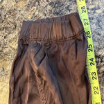 Aerie  NEW Large Chocolate Satin Cargo Jogger Pant Drawstring Waist Photo 10