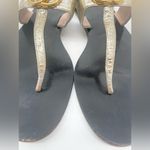Gucci  Metallic Gold leather GG marmont thong sandals flat EU 39.5 Photo 3