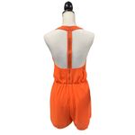Naked Zebra Romper Womens S Sleeveless T Back Dressy Summer Vacation Orange Photo 2