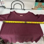 Chaser  Maroon Waffle Knit Thermal Long Sleeve Button Top Photo 4