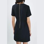 Topshop Drape Front Wrap Skirt Short Sleeve Dress Navy Blue Petite Size 0 Photo 2