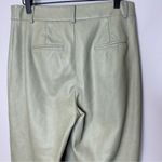 7 For All Mankind  Sage Green‎ Vegan Leather Straight Leg Pants Photo 3