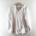 Aerie Barefoot V Neck Oversized Hoodie Sweatshirt White Small Photo 1