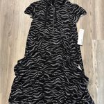 Kensie Black and White Patterned Midi Dress Photo 6