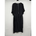 Sybil California Striped Dress L Boho Festival Resort Beach Lagenlook Pockets Black Size L Photo 3