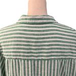 Universal Threads Universal Thread Women's White Green Stripe Linen Blend Button Up Shirt Sz M Photo 3