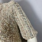 Vintage Gemelli Sweater Neutral Colors Faux Leather Textured Knit‎ Women Retro Tan Photo 6