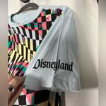 Disneyland Blue and Rainbow Checkered Swirl T Shirt Dress Small Photo 4