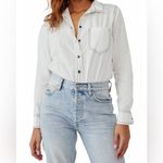 Free People  Power Move‎ Bodysuit Top White with Black Contrast Stitching Size XS Photo 7