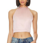 ANINE BING  Leslie Soft‎ Pink Silk Halter Top Sz Small Blouse Photo 0