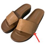 Donald Pliner  Fifi Leather Platform Thong Sandals Tan Brown Women's 8.5M Photo 1