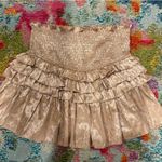 The Impeccable Pig  Gold Cheetah Print Skirt Photo 0