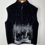 Vintage Nanuk Fleece Wolf Print Vest Large Photo 0