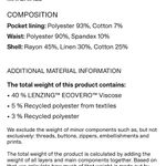 H&M  Black Linen Blend Pull On Shorts Small Drawstring Photo 5