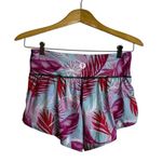 Yoga Democracy Shorts Womens Medium Pink Floral Workout Gym Athletic Stretch Blue Photo 0