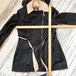 Vince Camuto Black Beige Zipper Hooded Coat with Belt US Medium Photo 5