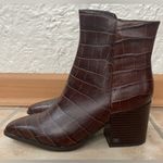 Sam Edelman Sam Eldeman  Cari Cocoa leather brown chunky square heel, pointy toe booties; 8 Photo 0